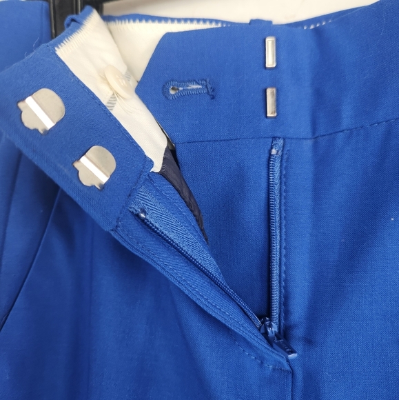 J. Crew Tollegno 1900 Cameron Career Slim Crop Italian Wool Pants Blue 00P - Picture 9 of 14